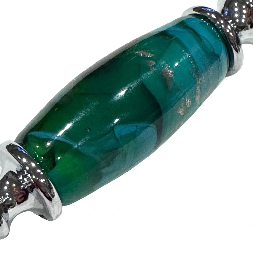 Murano Glass Handle Pizza Cutter Kitchen Tool Gadget Inox Italy Green Glass